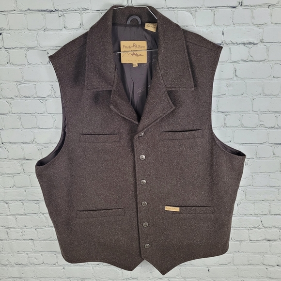 POWDER RIVER | Panhandle Slim Montana wool button up vest - Picture 1 of 8
